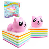 Sanqi Elan Triangle Rainbow Cat Squishy 13*10*10.5CM Licensed Slow Rising With Packaging Collection Gift 