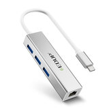 EDUP USB C Hub 4'ü 1 arada Type C - USB3.0 Gigabit Ethernet Adaptörü RJ45 LAN Dönüştürücü Bölücü Genişletici EP-9801