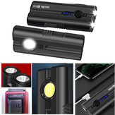 Linterna WARSUN X608 Double P8 LED 1600LM con luz lateral COB de 16 perlas y banco de energía móvil recargable por USB para camping