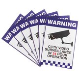 6 sztuk Ostrzeżenie CCTV Security Surveillance Camera Sign Warning Naklejka Naklejki 66x100mm