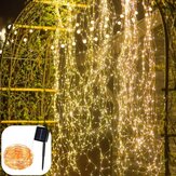 Zasilane energią słoneczną 8 trybów wodoodpornych ciepłych białych światełek LED na drucie miedzianym o długości 200 sztuk do dekoracji drzewa lub krzewu podczas świąt Bożego Narodzenia