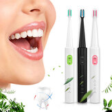 Reisen wiederaufladbare Ultraschall elektrische Zahnbürste wasserdicht 3 Reinigungsmodus Zähne sauber + 4 Köpfe