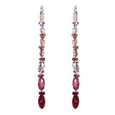JASSY® Trendy Full Rhinestones Earring Marquise Cut Colorful Crystal Drop Long Dangle Earrings