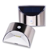 Solar Powered 4 LED PIR Motion Sensor Lámpara de pared de acero inoxidable para al aire libre Garden Home