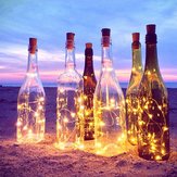 LUSTREON Μπαταρία Powered 2M 20LED 3 Modes Sliver Wire Bottle String Fairy Light for Christmas Decor