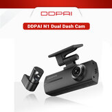 DDPAI N1 двойной видеорегистратор для автомобиля с передней и задней камерой, разрешение 1296P + 1080P, функция записи в 24 режимах парковки