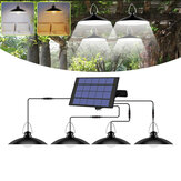Lámpara solar portátil para tienda de campaña de energía LED de exterior con 3/4 cabezas, panel de luz cálida/blanca para patio