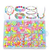 Pop-Arty DIY Beads Girl Necklace Bracelet Jewelry Set With Box Snap-Together Pop Jigsaw Puzzle Toy Gift 