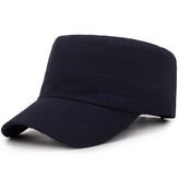 Mens Letter Embroidered Pure Cotton Flat Hats Adjustable Windproof Plain Cap