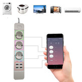  DHEKINGD D555 Smart WIFI App Control Power Strip with 3 EU Outlets Plug 4 USB Fast Charging Socket Work Power Outlet