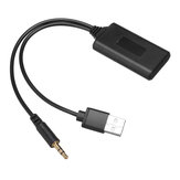 Adaptador de módulo Bluetooth para automóvil universal de 12V AUX-IN Cable de audio AUX inalámbrico para radio estéreo USB Jack de 3.5MM