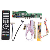 Controlador de TV LCD universal M3663.03B DVB-T2 Digital Signal Board TV/PC/VGA/HDMI/USB+Botón de 7 teclas+1ch 6bits cable LVDS de 30 pines+1 Inversor de lámpara