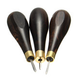 Kit de aguja de costura para herramientas de artesanía de cuero con mango de madera de ébano con puntadas de diamante de 3/4/5MM