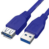 Cable de datos de extensión USB GCX Macho a hembra Cable USB 3.0 Núcleo Alambre para PC Teclado Impresora Cámara 1.5m 3m Azul