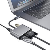 Adaptador de estação de acoplamento Bakeey 4 em 1 USB-C com tela 4K HDMI HD / 1080P VGA / USB 3.0 / 60W USB-C PD3.0 Fornecimento de energia para smartphone, laptop, para Samsung Galaxy Note 20 para iPad Pro 2020 MacBook Air 2020 para Nintendo Switch