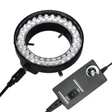 Adjustable 56 LED Ring Light Illuminator Lamp for Industry Stereo Electron Microscope with EU Plug