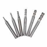 6 piezas HSS 4 flautas vástago recto cortador de molino de extremo 2 / 2.5 / 3/4/5 / 6mm cortador de molino de extremo CNC herramienta