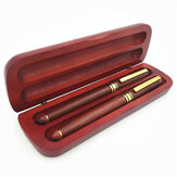 Penna stilografica in acero con punta fine da 0,5 mm e scatola di legno per la cancelleria