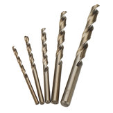 Drillpro 5pcs 4-10mm HSS M35 Cobalt Twist Drill Bit 4/5/6/8/10mm for Metal Stainless Steel Aluminium Copper