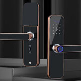 Inteligentny zamek do drzwi bez użycia klucza odblokowujący wielofunkcyjny, zabezpieczający cyfrowy zasuwnicę bezpieczeństwa drzwi, przystosowany do korzystania z odcisku palca, Bluetooth WiFi, klucza bezprzewodowego oraz przeciwwłamaniowy