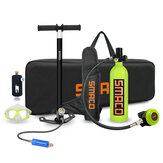 SMACO S400+ Protable 1L Scuba Diving Tank Equipment Set With Hand Pump Underwater Oxygen Tank + 360° Rotatable Joint