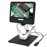 Andonstar AD208S 8.5 بوصة 5X-1200X مجهر رقمي قابل للتعديل شاشة عرض LCD بدقة 1280*800 1080 بكسل أداة لحام النطاق مع ضوئين