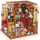 Robotime DIY Doll House The Book Shop Dollhouse Miniatura 3D LED Kit de muebles Light Caja