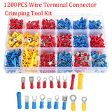 1200Pcs Assorted Insulated Electrical Wire Terminals Connectors Crimp Set