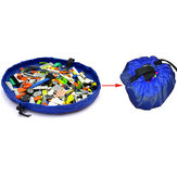 Niebieskie 150cm przenośne dzieci zabawki worek do przechowywania Zagraj w Mat Toy Organizer Rug Box 