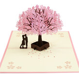 Carte de voeux 3D Cherry Blossom DIY fait main Carte de voeux de gravure laser en papier stéréo 3D Cadeau d'anniversaire Carte de voeux de confession