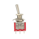 Interrupteur à bascule miniature rouge DPDT On-Off-On à 6 broches, 3 positions, 5A 120Vac / 2A 250Vac