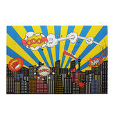 Φόντο φωτογραφίας Vinyl Cartoon City Bang Booom μεγέθους 5x7FT 9x6FT για στούντιο
