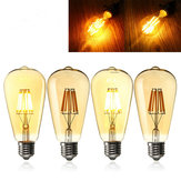 Lâmpada LED COB filamento retro vintage Edison dourada dimável E27 ST64 8W AC110/220V