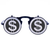 Occhiali da sole retrò in stile Steam Punk Gotico con lenti rotonde ribaltabili e occhiali da personalità