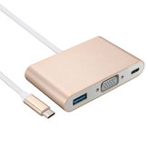 محول USB 3.1 Type C إلى VGA Converter Monitor USB 3.0 Type C Female Charger Adapter لـ Macbook