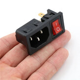 AC 10A 250V 3Pins Rocker Switch Power Socket Fused IEC 320 C14 Inlet Fuse Switch Connectors Plug Connectors