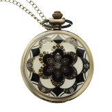 DEFFRUN Роскошный европейский цветочный стиль Шаблон Цепь ретро карманные часы