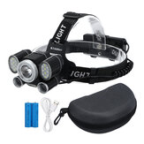 Torcia frontale LED OUTERDO con zoom ultra luminosa, 5 modalità, ricaricabile tramite USB, ideale per campeggio, jogging e ciclismo.
