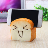 Jumbo Squishy 7 Seconds Slow Raising Slice Toast Joy Happy Faces Мобильный телефон Seat Cell Phone Holder