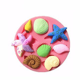 Forma do ciastek i czekolady z silikonowymi muszlami, rozgwiazdami i ślimakami morskimi w 3D
