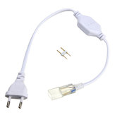AC220-240V 2 Pin 6mm LED Flexibele Strip Tape Kabellicht Connector Adapter EU Plug 