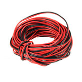 LUSTREON 10M ティンメッキ銅線 22AWG 2ピン 赤黒 DIY PVC電気ケーブル LEDストリップライト用