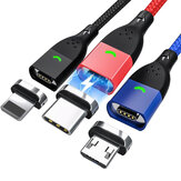 FONKEN 3A Câble de données magnétique USB Type-C Cordon de charge rapide Micro USB pour Samsung Galaxy Note S20 ultra Huawei P40 Pro OnePlus 8Pro OnePlus 8T