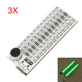 3個セット 2x13 USBミニスペクトラムグリーンLEDボード ボイスコントロール感度調整可能
