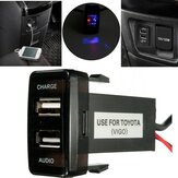 Handy- und MP3-Ladegerät mit 12V 5V 2.1A USB-Anschluss und Audioeingang für Toyota Lexus Scion