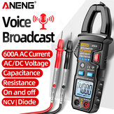 Multimètre à pince ANENG AT619 pour voix numérique de mesure professionnelle AC/DC, ampèremètre et testeur de pince pour électricien