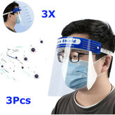 3Pcs Transparent Adjustable Full Face Shield Plastic Anti-fog Anti-spit Protective Mask for Medical Doctors Nurse Household