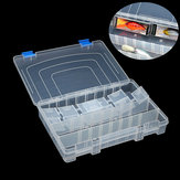3 Compartments Transparent Plastic Fishing Tackle Box with10 Adjustable Dividers