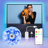 BlitzWolf® BW-LT32 Pro Smart USB RGB TV Strip Light Satz 2M mit Synchronisierung mit Bildschirmfarbe APP Fernbedienung Sprachsteuerung Mehrere Szenenmodi und Zeitpläne einstellen