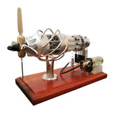 STARPOWER 16 Cylinder Quartz Tube External Combustion Hot Air Stirling Engine Model STEM Engine Motor